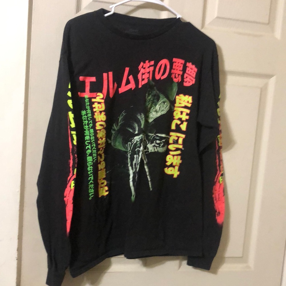 Japanese motif Freddy Krueger long sleeve top